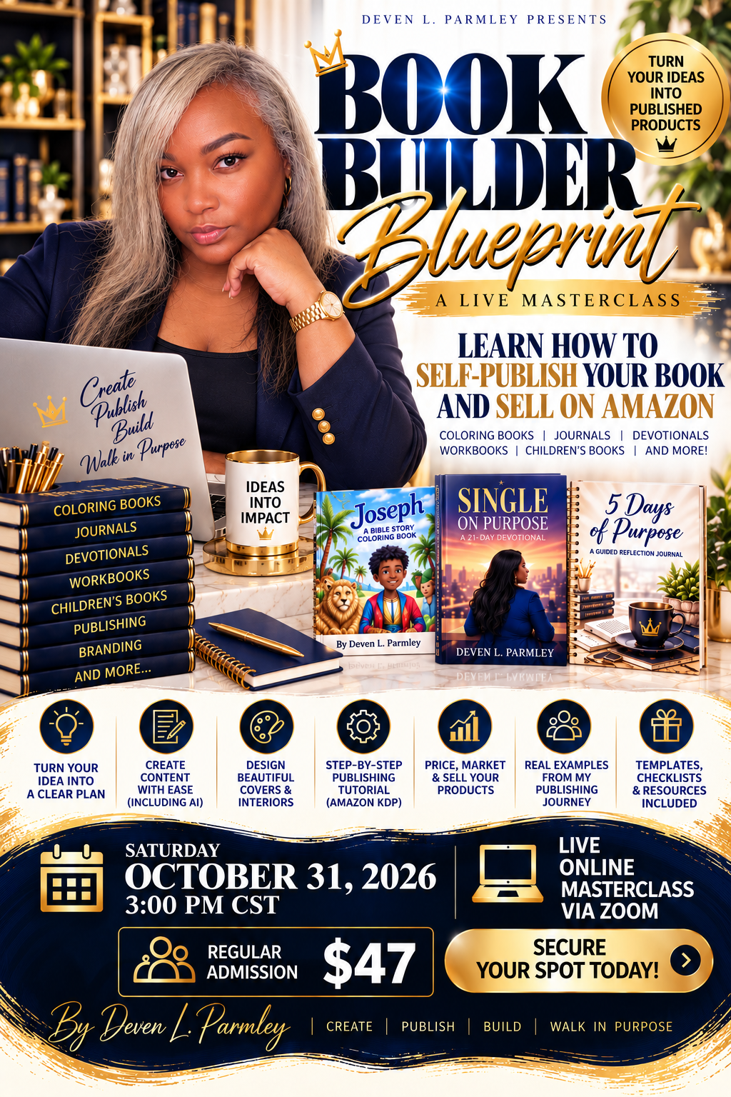 Book Builder Blueprint live self-publishing masterclass October 31 2026, $47